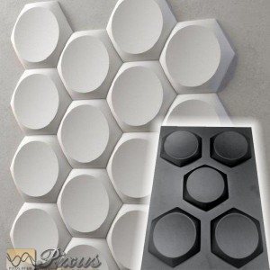Plastic mold for 3D panels "Hexagons" (Simplest collection)